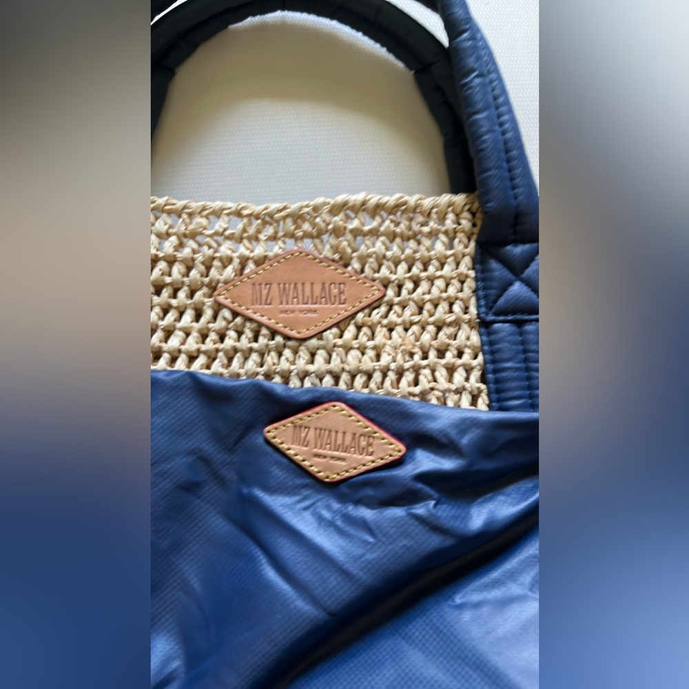 MZ WALLACE Tote Raffia | Navy NWOT - Picture 6 of 10